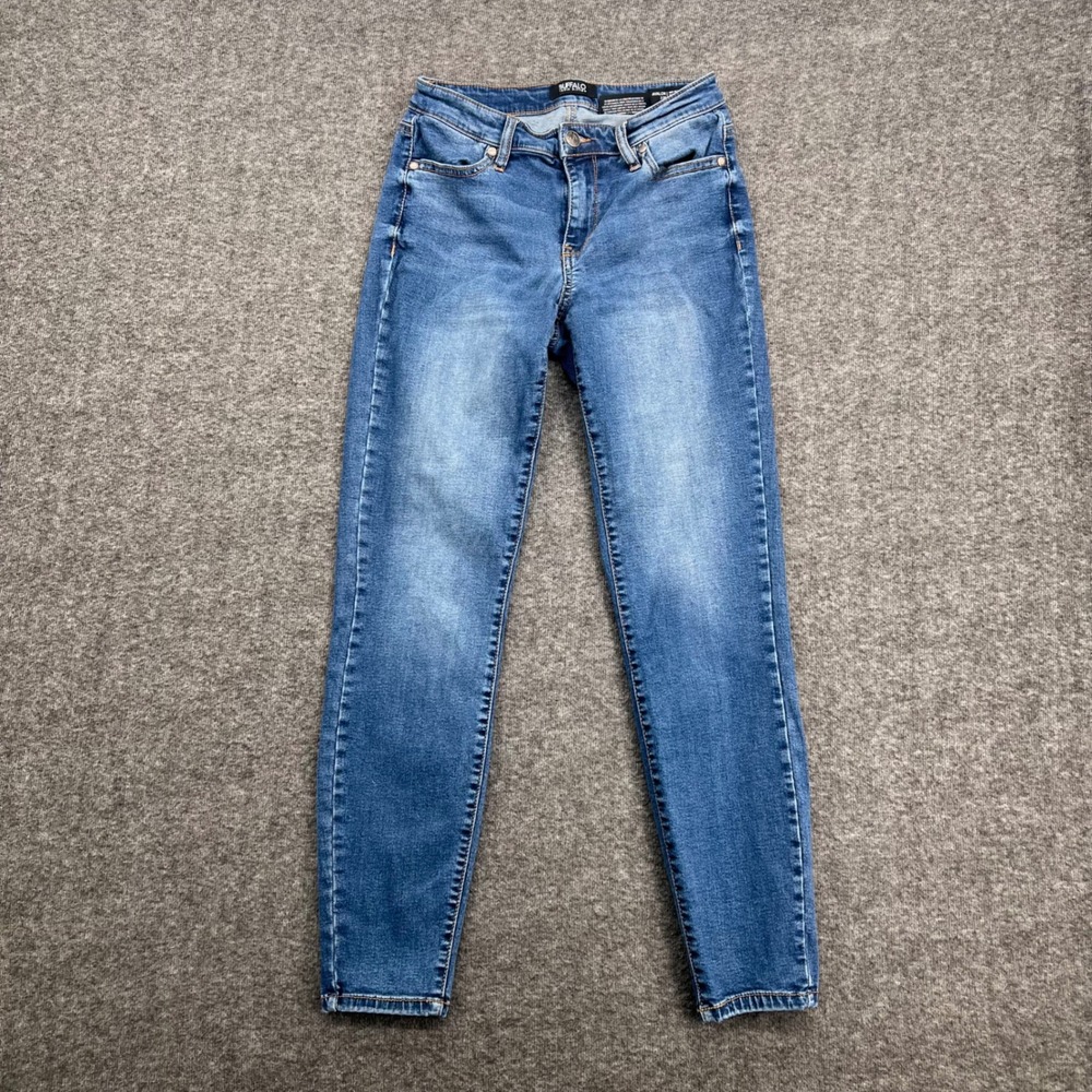Buffalo David Bitton Avalon Mid Rise‎ Ankle Skinny Jeans Medium Wash Blue 2/26